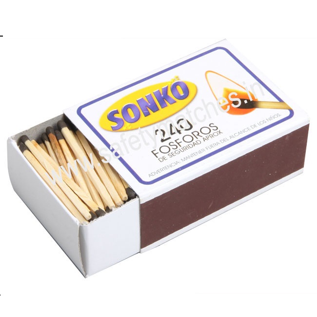 Premium Quality Kitchen matches in custom matches with cardboard match box with colorful heads matchbox in 200 to 250 sticks
