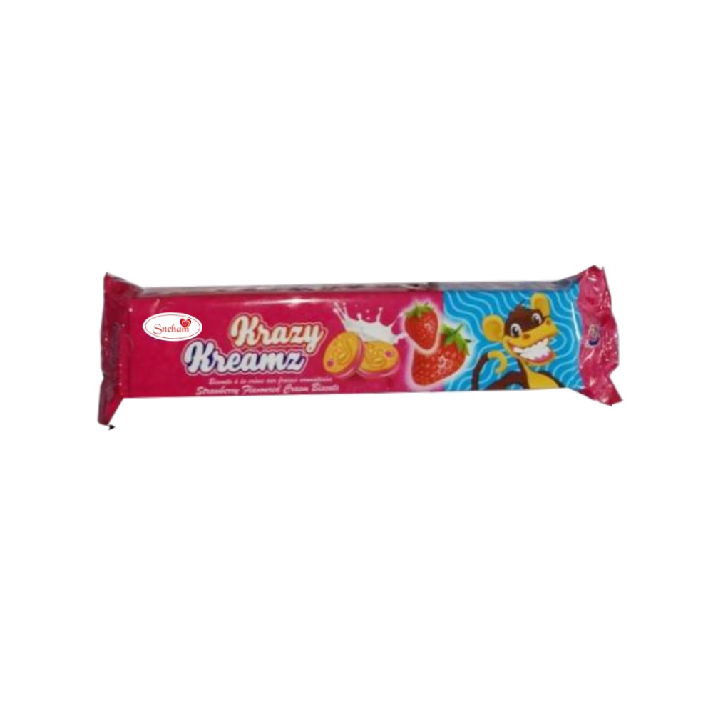 150 gm Strawberry Magical creamy biscuit delights with sweet and strawberry crispy flavor150 grams so sweet