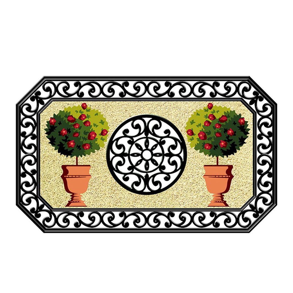 Indoor & Outdoor Heavy Duty Rubber Wrought Iron Doormat 60*90cm