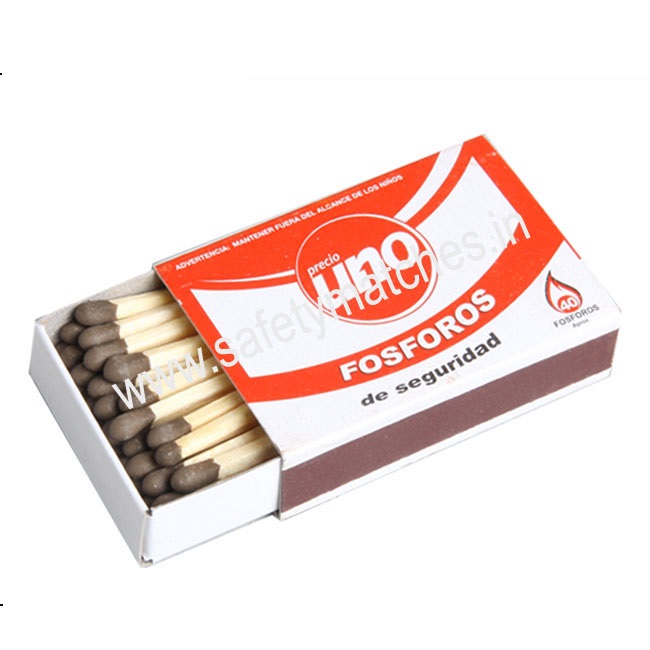 High Quality Household Safety Matches with the size 48 x 35 x 12mm (40 sticks) suitable for various household applications available in  bulk quantity from best exporter