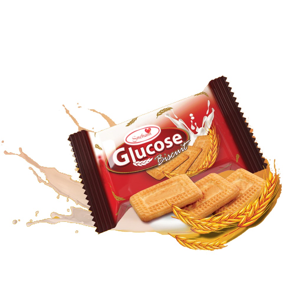 25g Glucose Biscuits ideal for snacking featuring a distinctive chocolate flavor and suitable for vegetarians