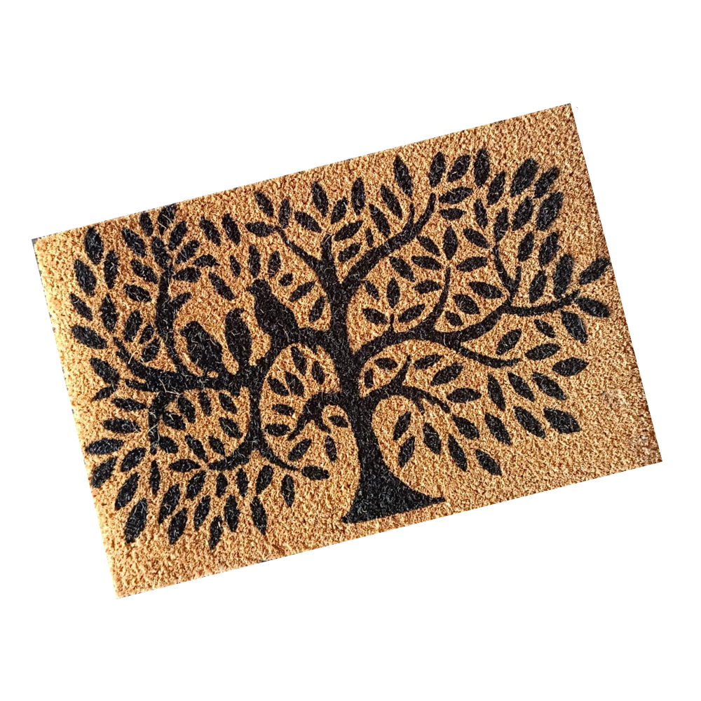 Hot selling  PVC Baked Coir Mat anti slip backing  printed mats with Rug Form Type Doormat Size 45x75cm at wholesale price